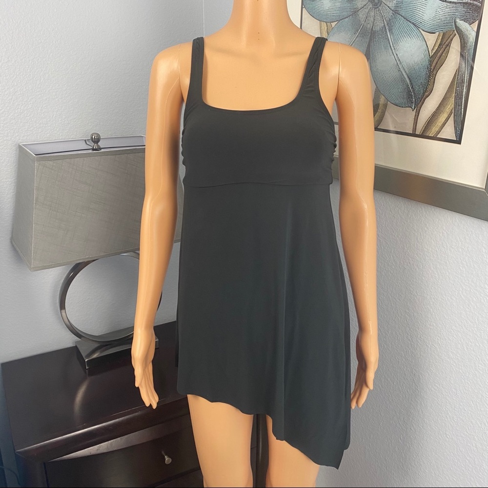 Coastal Blue Women's Black Longline Tankini, S